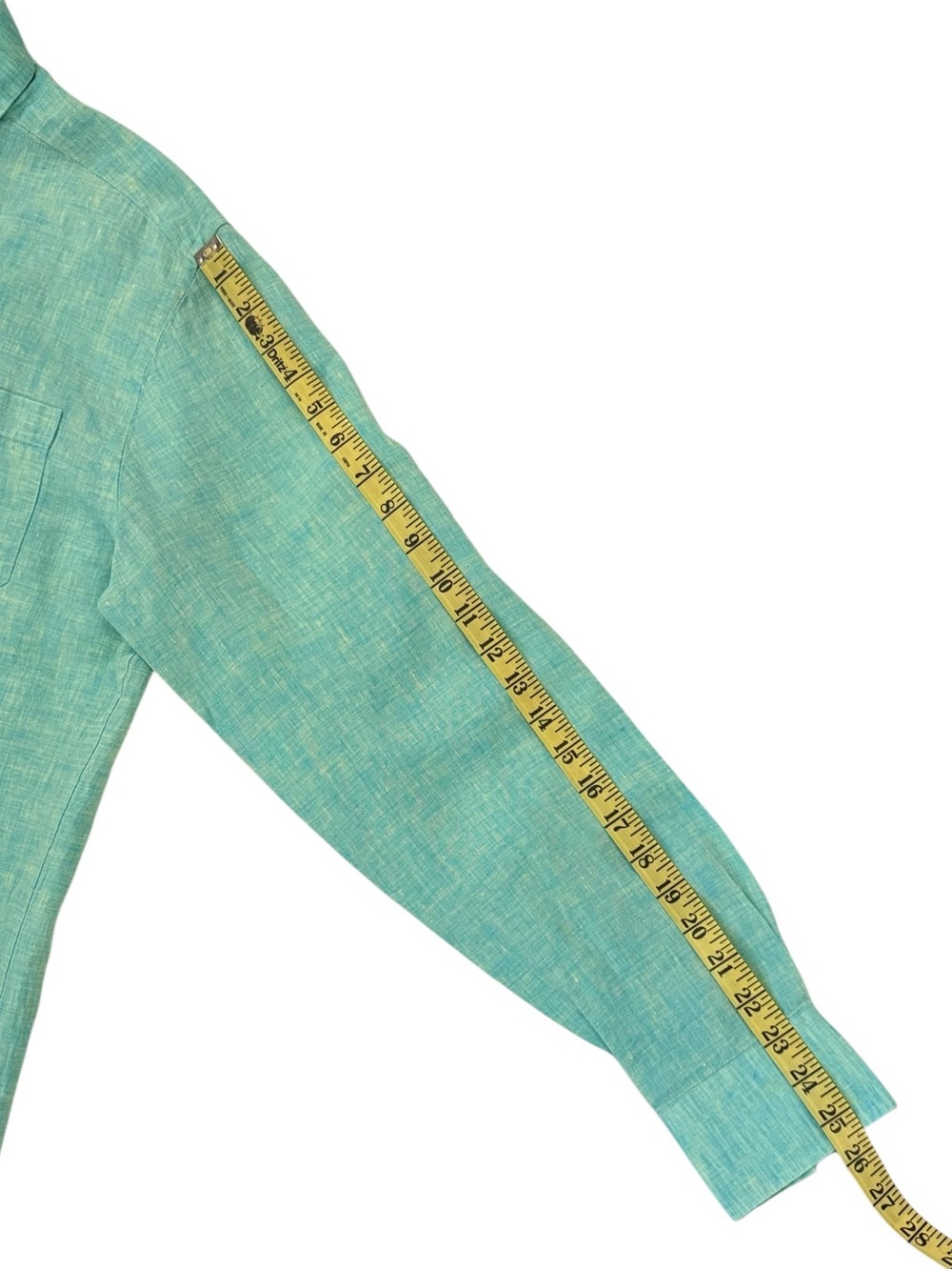 Southern Tide 100% Linen Aqua Turquoise Button Down Shirt Coastal Preppy Medium - Picture 13 of 16